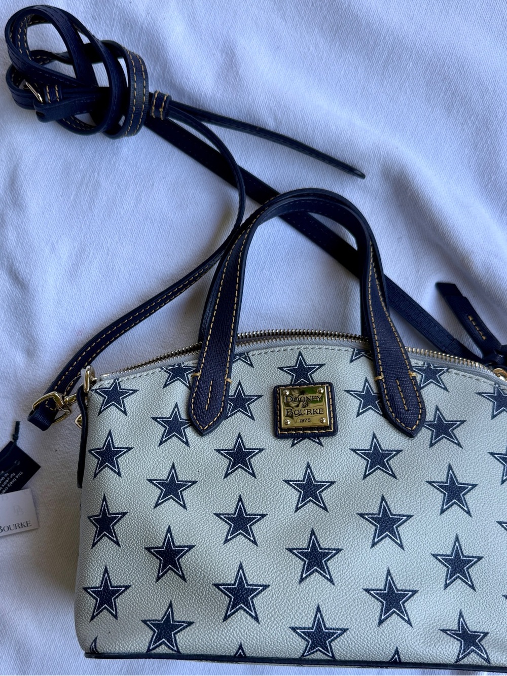 Dooney & Bourke Dallas Cowboys Saffiano Zip Satchel - Picture 2 of 3